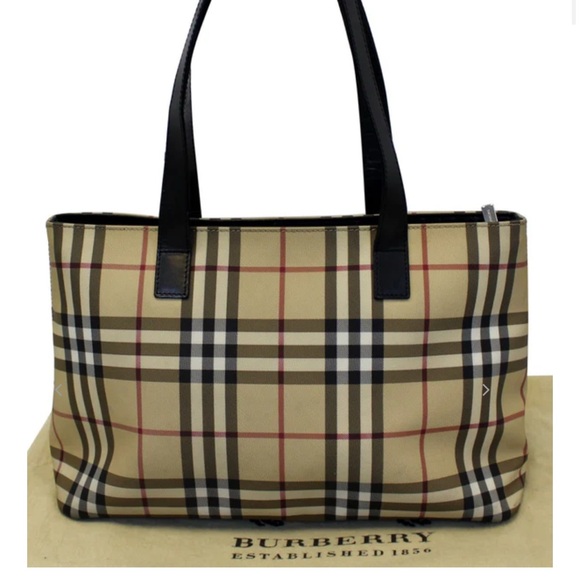 Burberry Tan and Black Plaid Tote - Picture 7 of 7